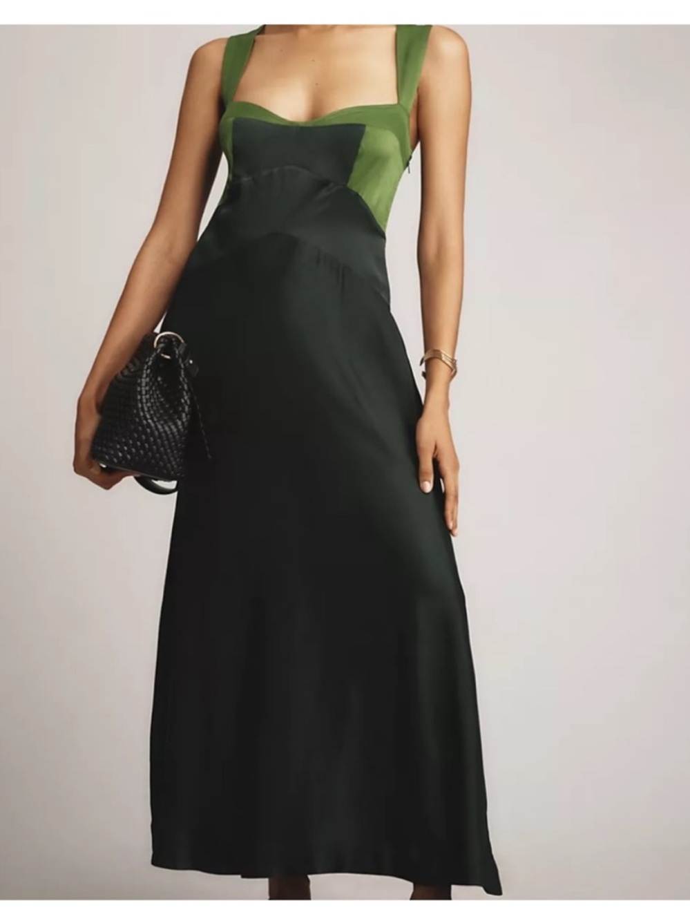 Anthropologie The Jocelyn Sleeveless Slip Midi Dress by Maeve (green)